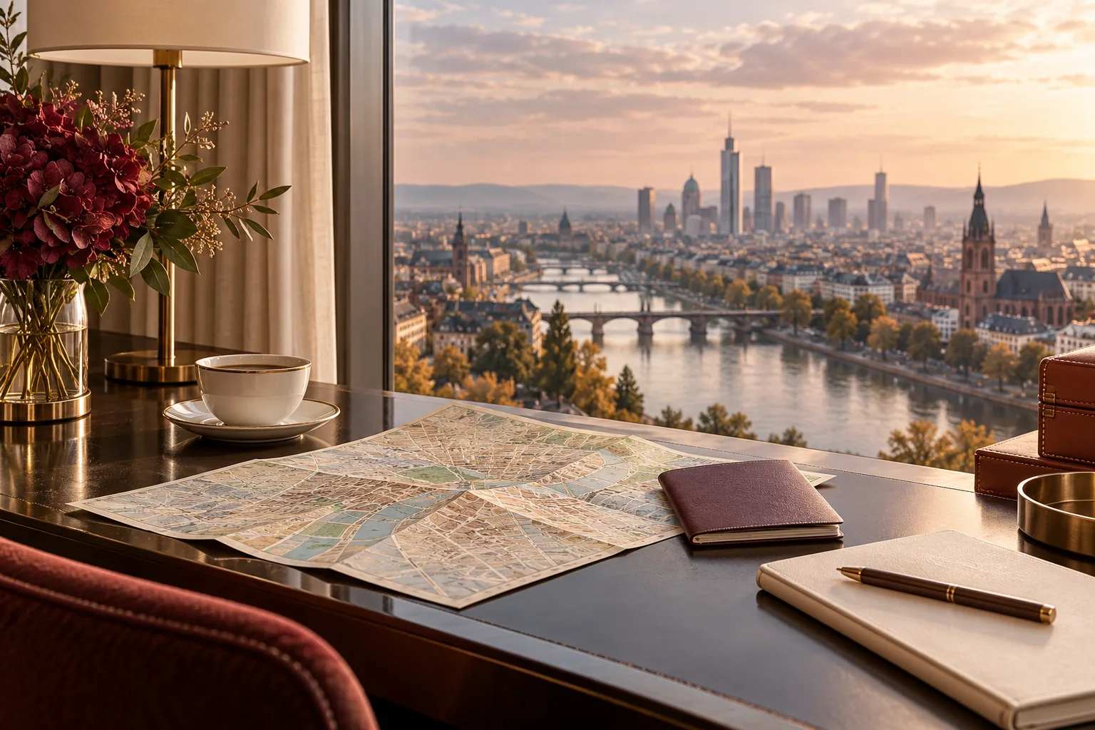 City map and notebook